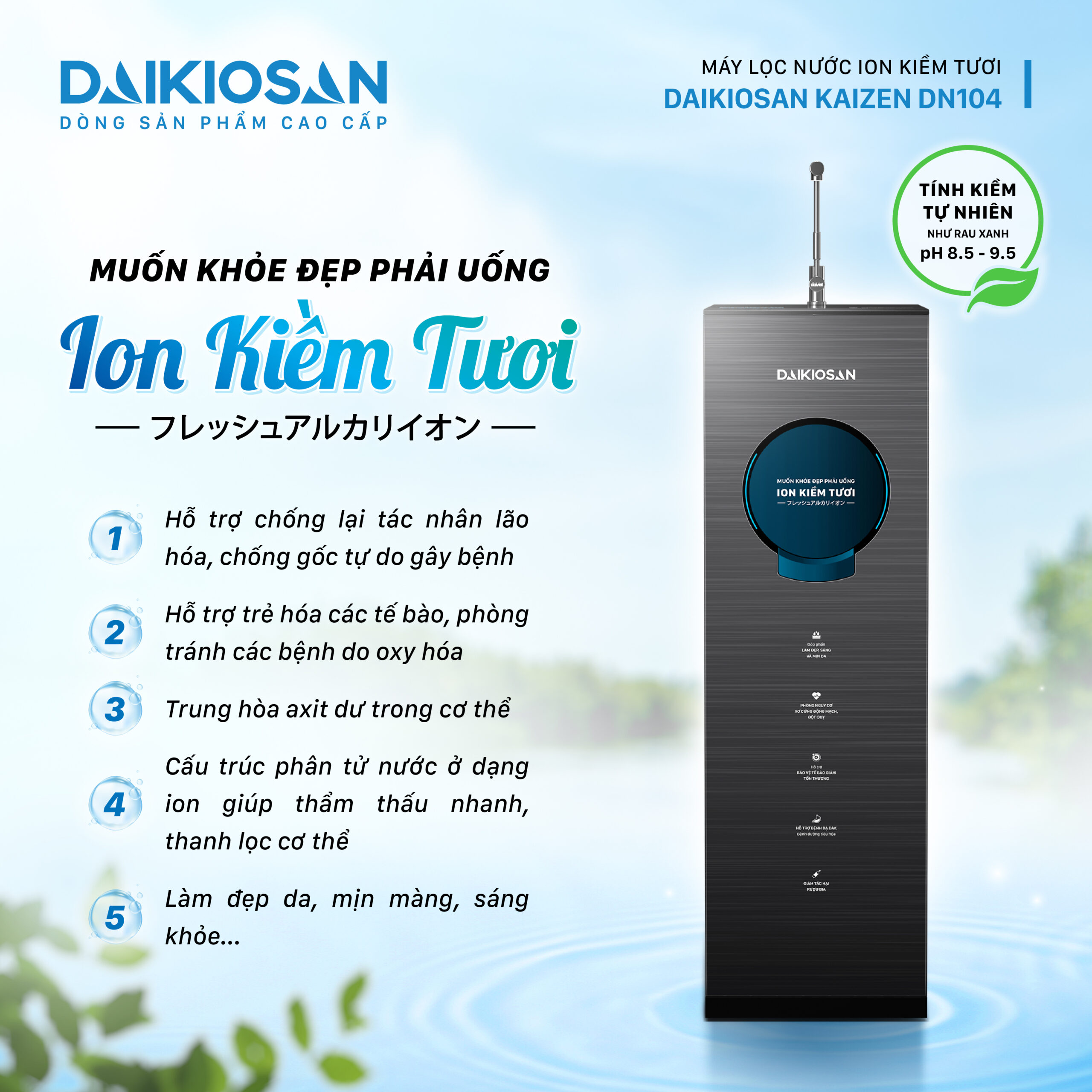 Ion kiềm tốt cho sức khỏe