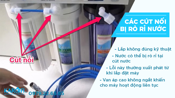 Các cút nối bị rò rỉ nước